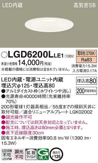 在庫中古品美品 Panasonic LEDダウンライト 6個 ダイコー6個セット