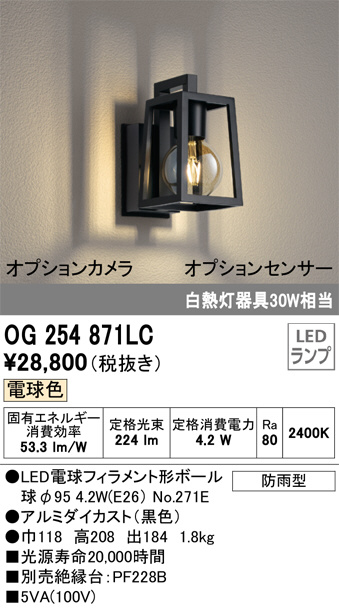 ODELIC オーデリック エクステリアライト OG254871LC | 商品紹介