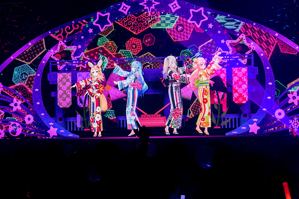 ホロライブ5期生の雪花ラミィ、桃鈴ねね、獅白ぼたん、尾丸ポルカ、初