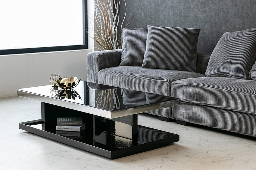 358style様】ガラステーブル_ローテーブル黒 1点 358style様】ガラス