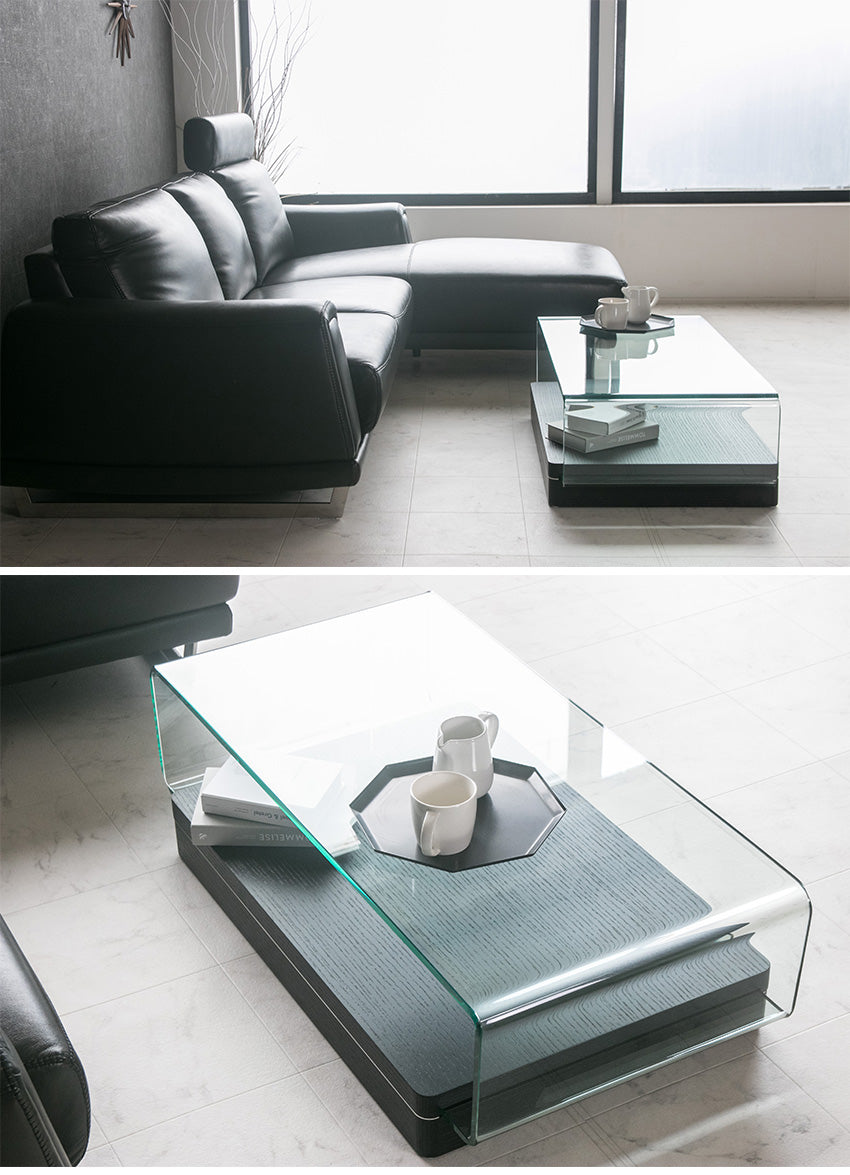 イーセンアーレン センターテーブル ETHAN ALLEN ガラス板付きロー