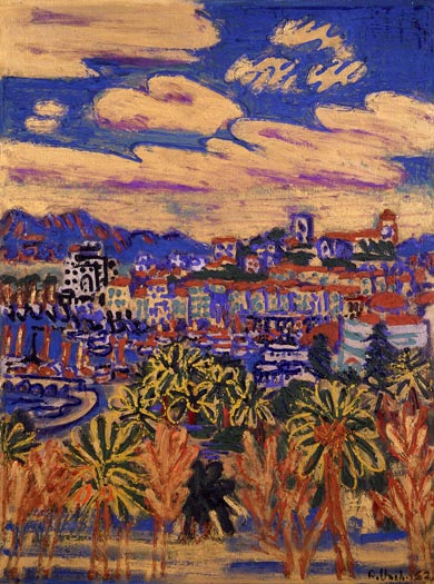 梅原龍三郎「カンヌ」リトグラフ 版画 絵画 真作 貴重な作品 カンヌ