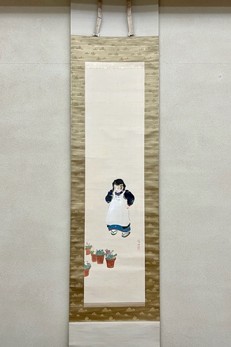 掛け軸 旅立 掛軸セット】 浄土真宗本願寺派用（絵） 上印 （小・中