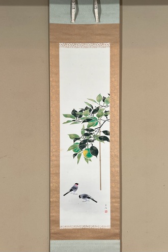 1074 左舟 薔薇 掛軸 1074 左舟 薔薇 掛軸