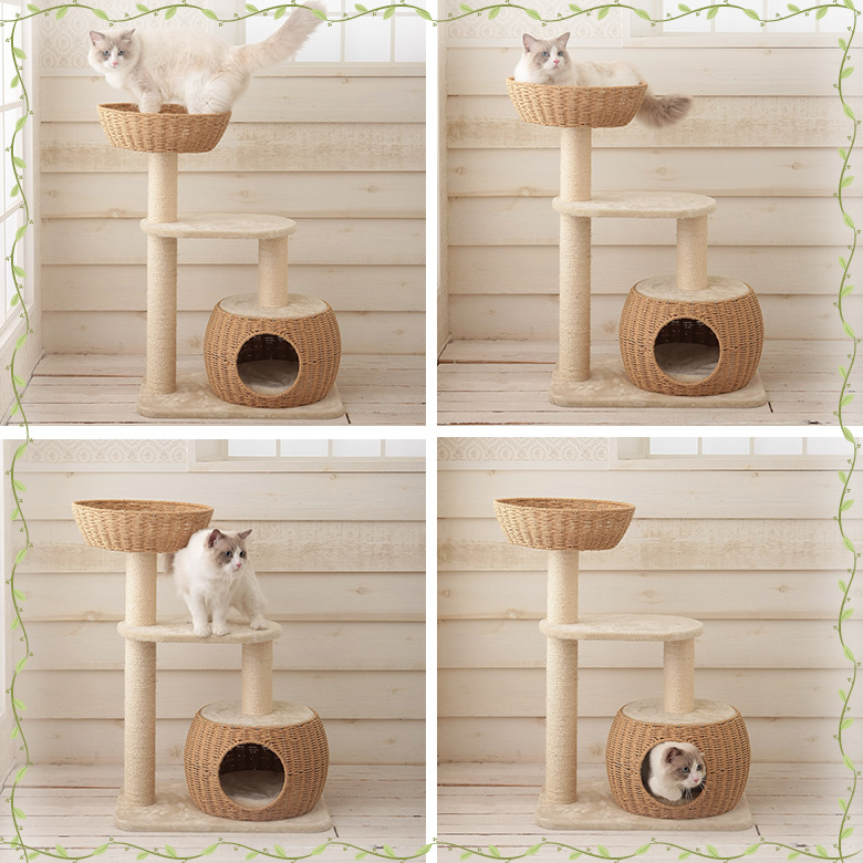 猫の日月間 2/1～2/28】キャットタワー シャルマン カゴハウス＆カゴ