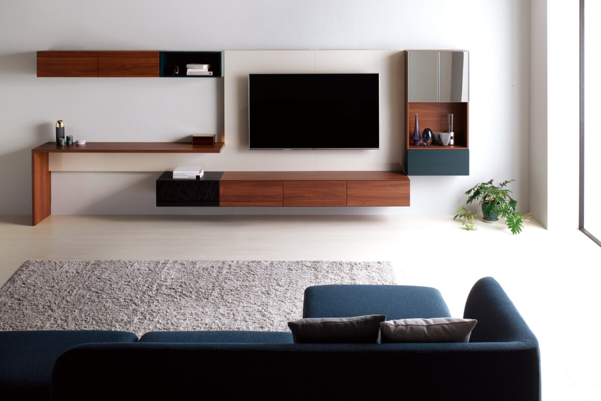 岡家具 25万「クラウド」テレビボード ウォールナット材 北欧スタイル