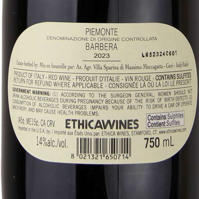 Villa Sparina Barbera Del Monferrato / 750 ml - Marketview Liquor