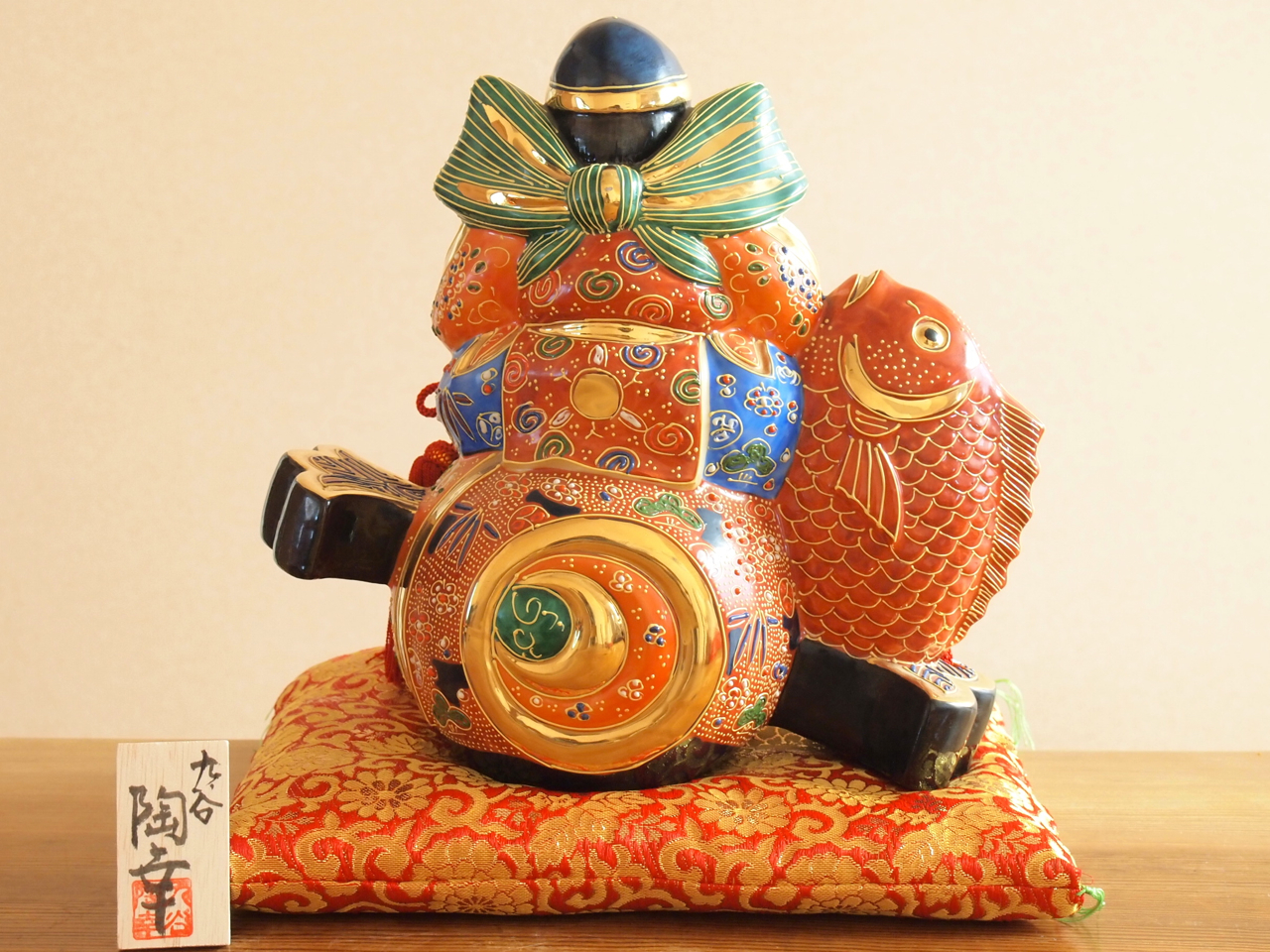 明治～昭和初期 備前焼 大黒天像 置物 七福神 打ち出の小槌 縁起物