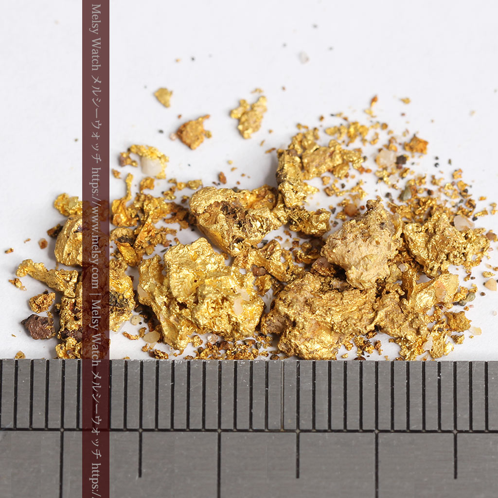 3.83gの砂金から小粒サイズまでの個人採掘家の自然金