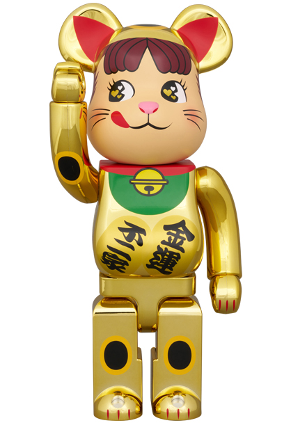 MEDICOM TOY - BE@RBRICK 招き猫 ペコちゃん 金運 ダブル小判 金メッキ