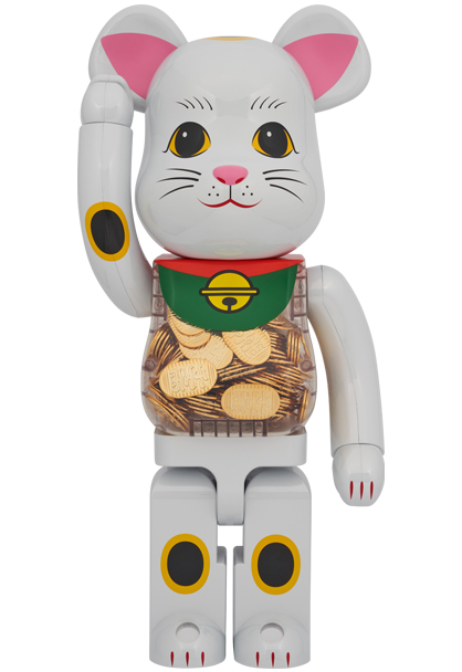 メディコム・トイ 招き猫 ペコちゃん 福 銀メッキ 1000% BE@RBRICK
