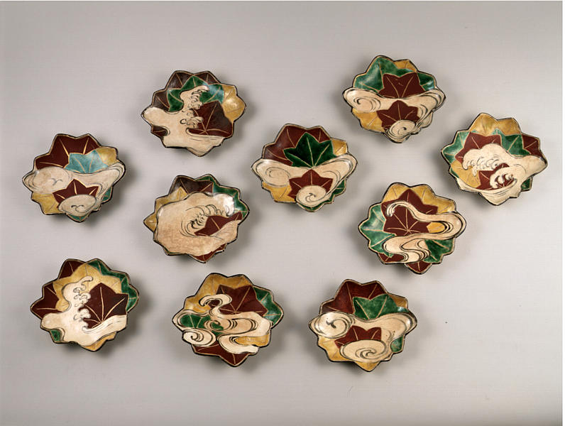 北大路魯山人 尾形乾山写竜田川平向 五人 魯山人 夢卿 ロ散人 魯卿