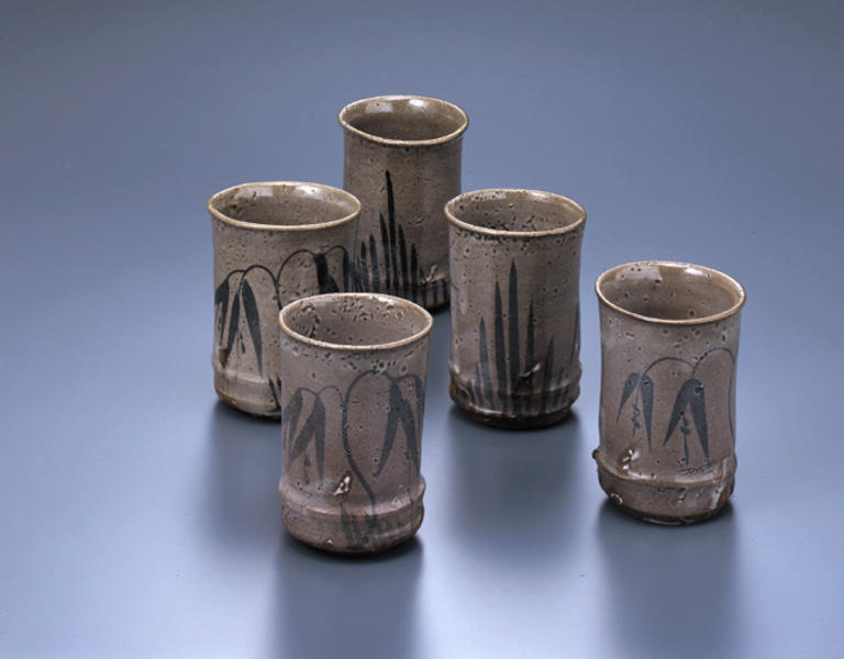 古唐津 絵唐津向付5客 口径約10㎝ 東Y7-1112☆2Fトヒコ 古唐津 絵唐津