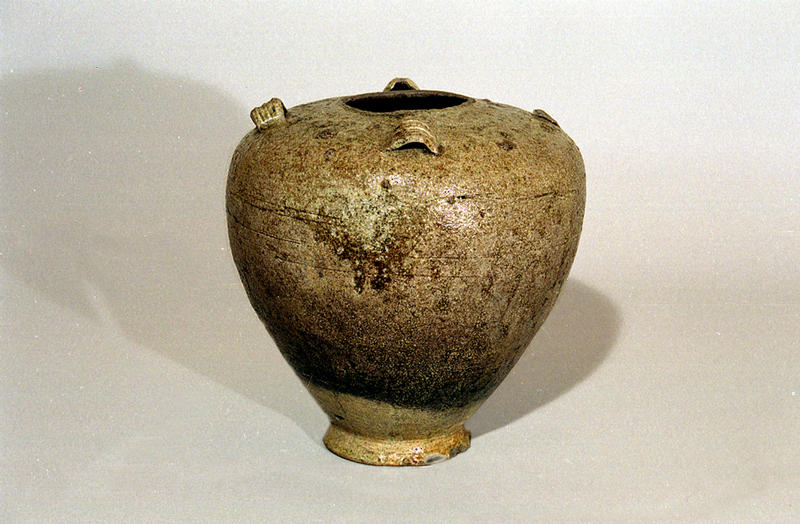 自然釉 陶器皿 木箱付き 約10cm 猿投 山盃 骨董品 自然釉 陶器皿 木箱