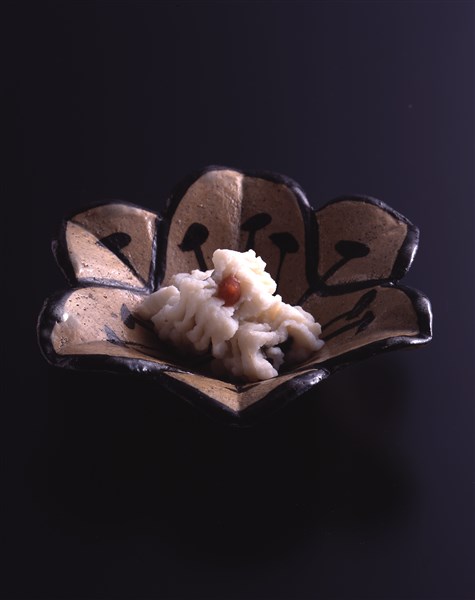 尾形乾山写しの逸品① 百合形向付6客 乾山銹絵百合