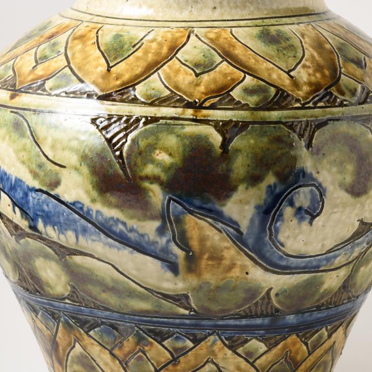 照屋窯 照屋佳信 壺 線彫り（訳あり） ｜ みんげい おくむら （日本と