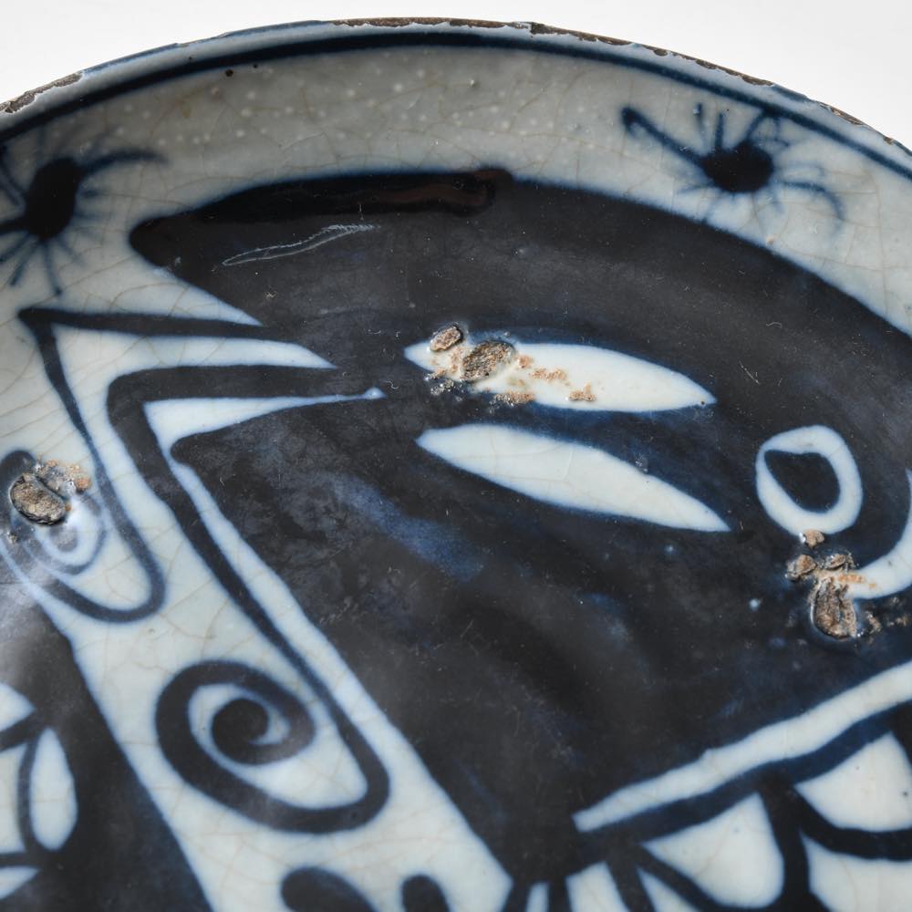 ☆ 染付 中国古玩 魚紋 ｜ 大正 【希少 21cm】青花釉裏紅鯉文