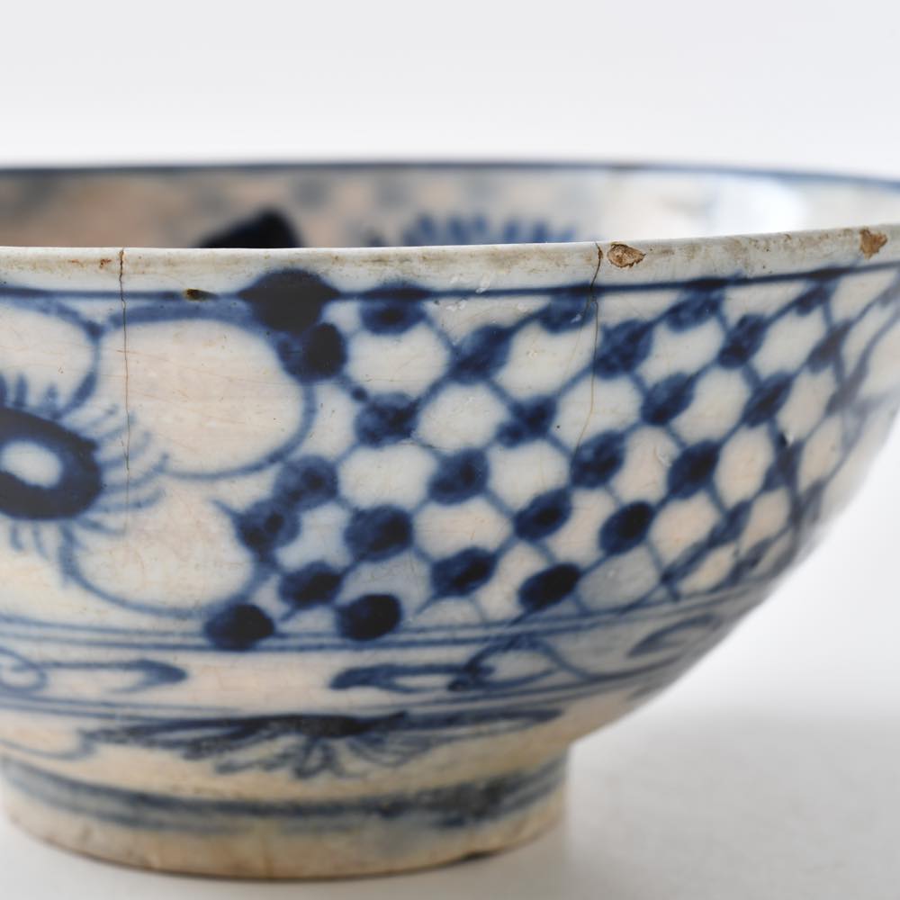 中国元時代晩期&明時代早期の染付(青花)お茶入れ 中国元時代晩期&明