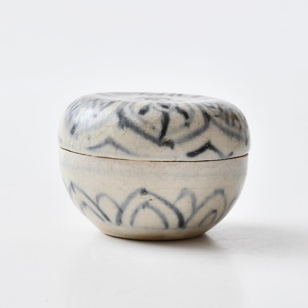 安南染付鳥文小壺十五世紀 R5-4 安南染付鳥