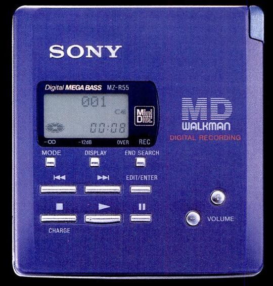 SONY ポータブルMDレコーダー MZ-R55 本体色サイレンス・ブルー SONY