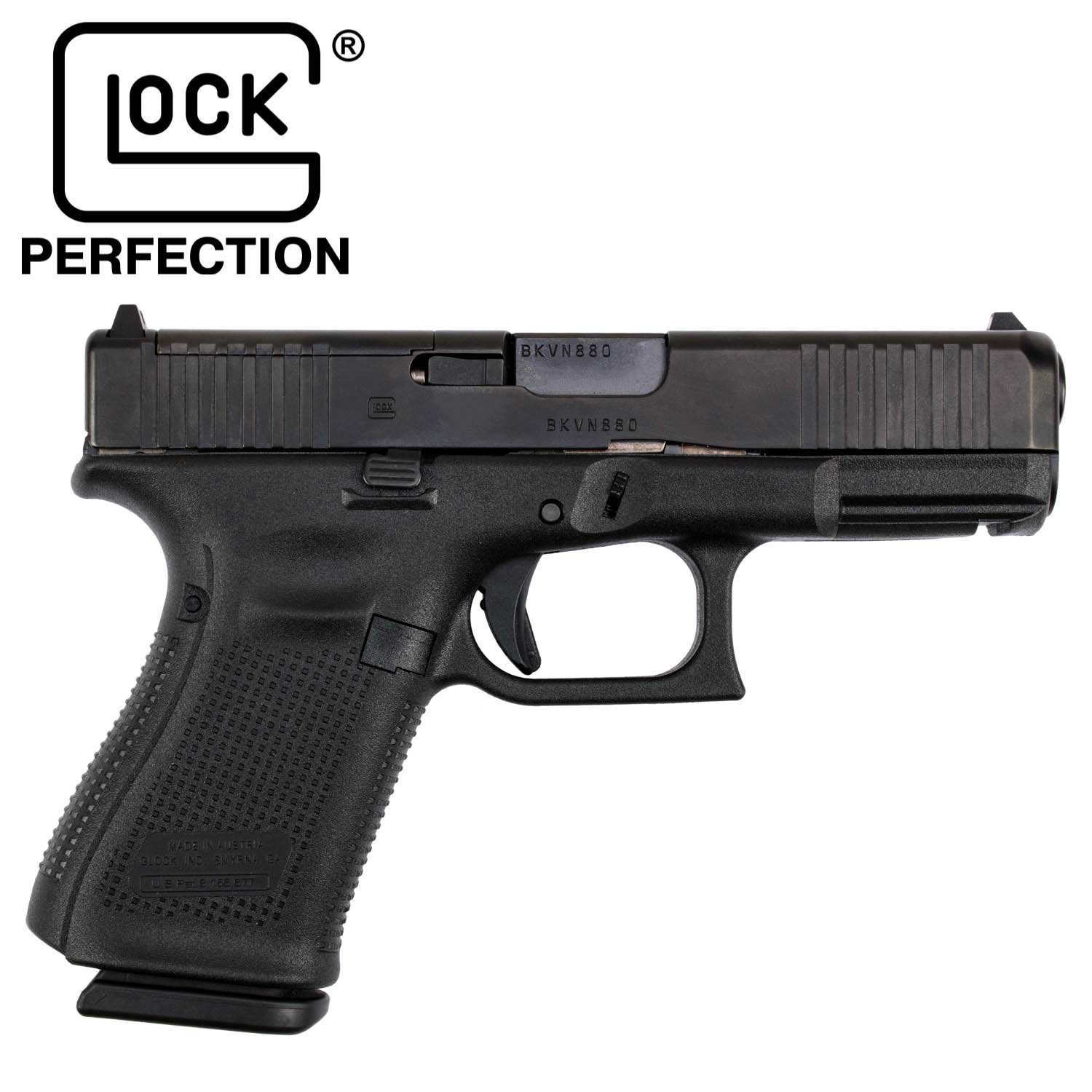 Glock 19 Gen5 MOS w/Front Serrations, 9mm, (3) 15rnd Magazines: MGW