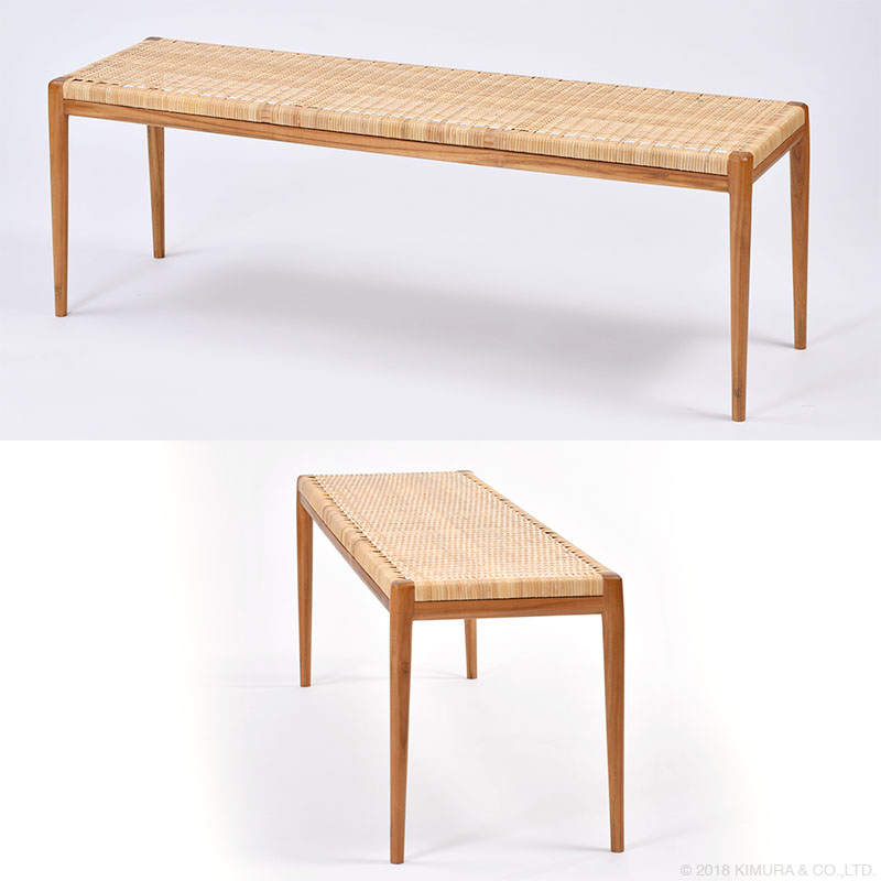 ハンドメイド 2人掛けベンチ (チーク色) 【公式通販】