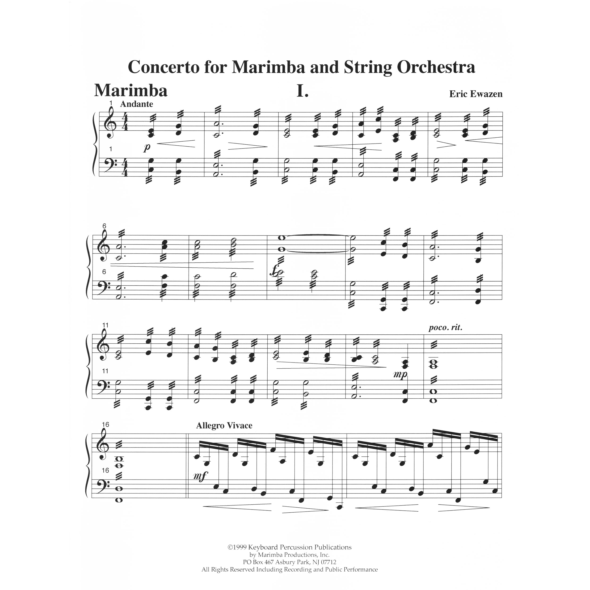 マリンバのための協奏曲（エリック・イウェイゼン）（マリンバ+ピアノ