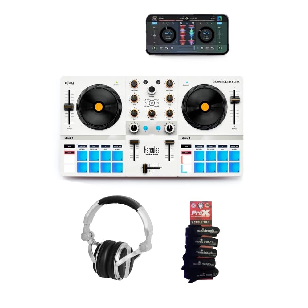 Hercules DJ Control Mix Ultra DJ Controller w/ Headphones & Ties
