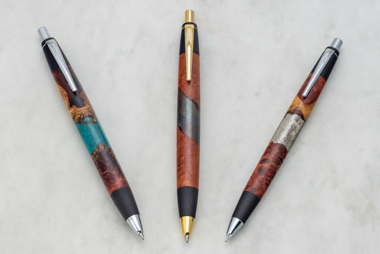 野原工芸 シーオーク シャープペンシル シルバー 斑紋黒染色パーツ