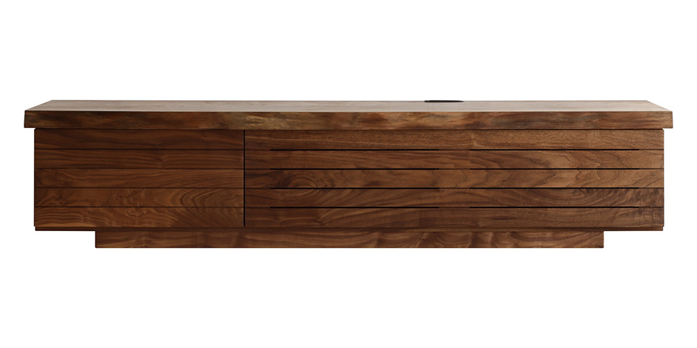 木製 スリットデザイン テレビ台 無垢材 ブラックチェリー 野中木工所