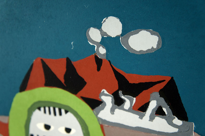 畦地梅太郎 火の山の親子−80 畦地梅太郎「火の山の親子」 | 山田書店