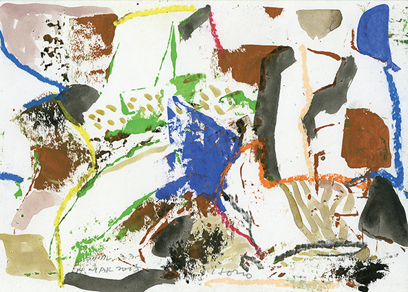 堀尾貞治作品 水彩画色紙 巴里街並み 1993年 堀尾貞治作品 水彩画色紙