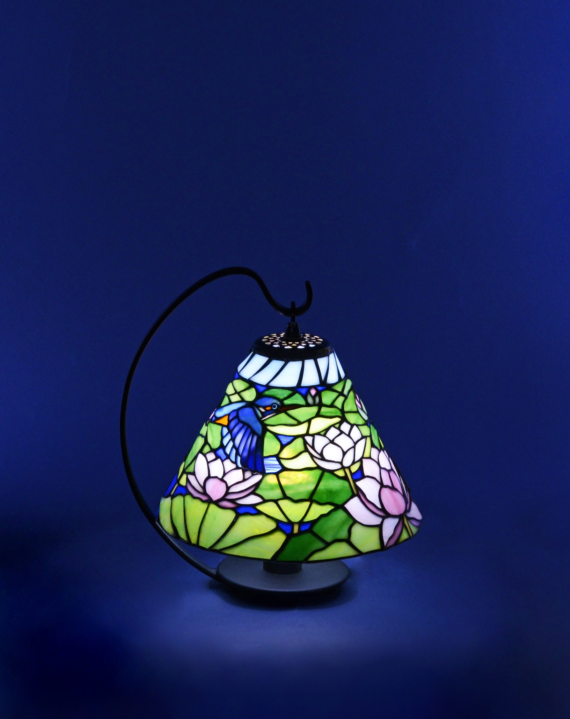 新品 花鳥・アメリカムシクイ スミレ サクラソウ カナダ・ステンド