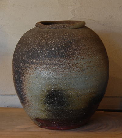 備前 壺 陶器 森本英助 備前かせ胡麻大壷 Bizen large jar by MORIMOTO