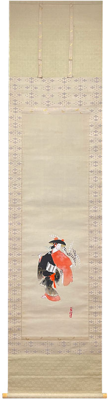 北野恒富 藤娘/掛け軸(Hanging scrolls) 絵画の買取 販売 鑑定/長良川画廊