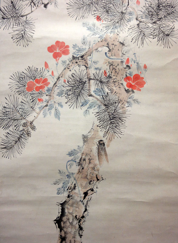 掛軸 山口芳月『序の舞 美人図』日本画 絹本 肉筆 箱付 掛け軸 k07214