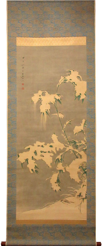 ♥【模写】 掛軸 小田海僊 画賛 桐箱付き 掛け軸 骨董品 ♥【模写