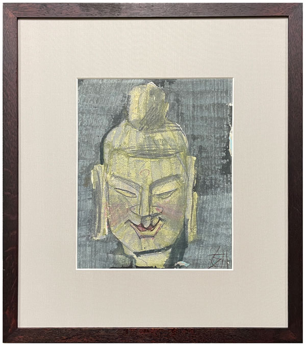 須田剋太 仏頭/掛け軸(Hanging scrolls) 絵画の買取 販売 鑑定/長良川画廊