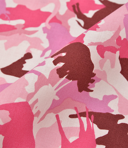 プリント生地 迷彩動物（ピンク／動物） 浅草中屋-商品詳細：浅草中屋
