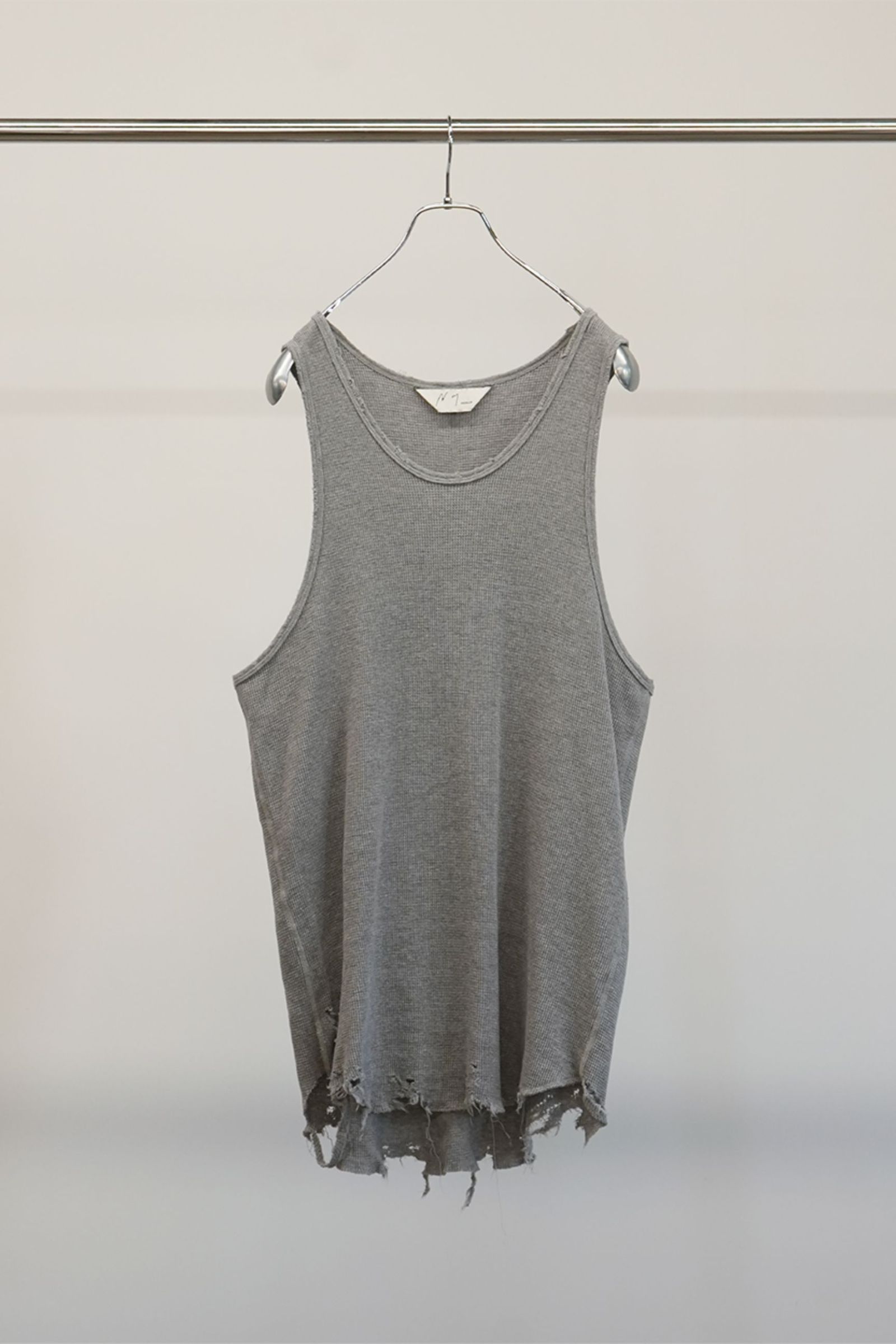トップス ANCELLM DAMAGE WAFFLE TANK TOP ANCELLM - DAMAGE WAFFLE