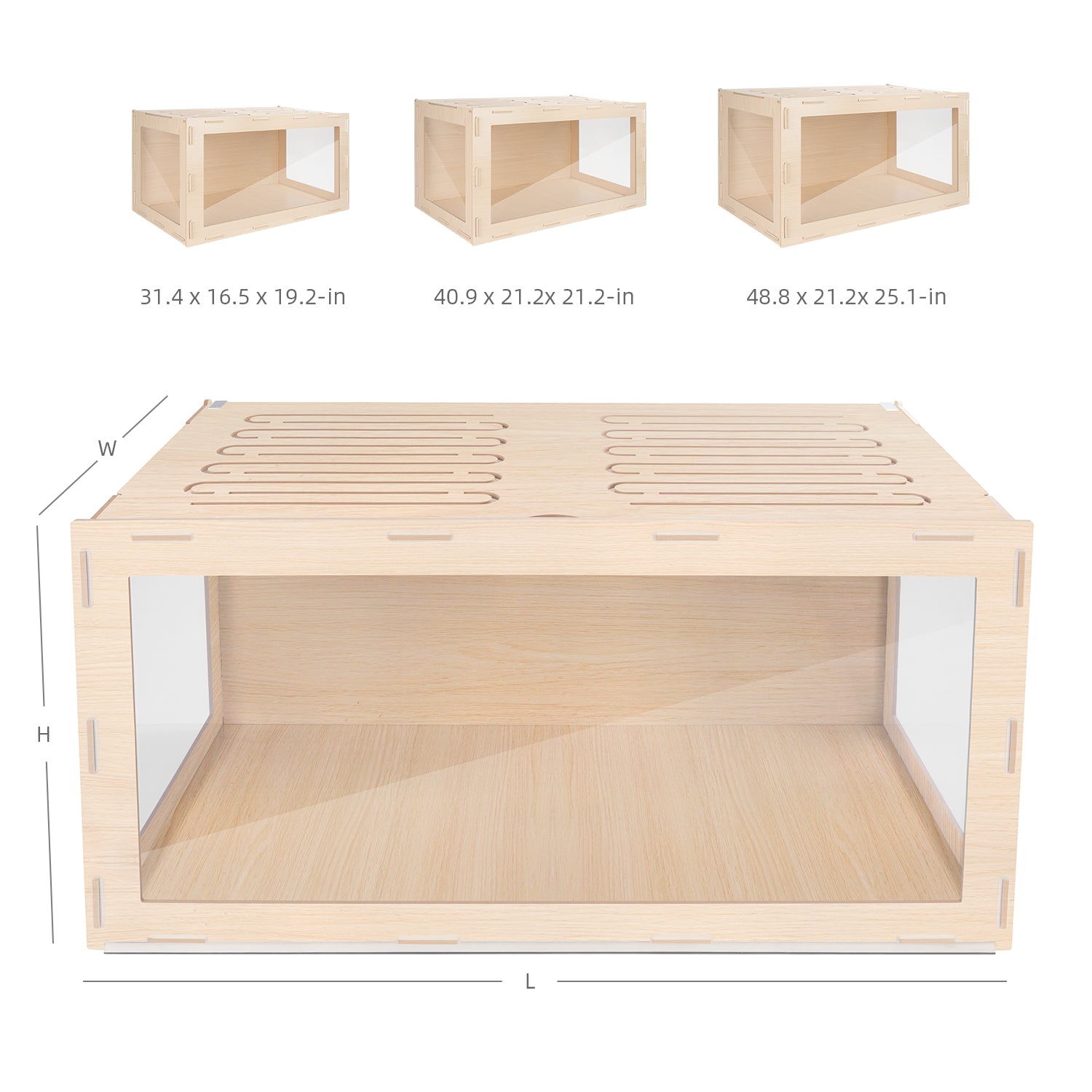 Niteangel Bigger World MDF Terrarium Aspen Poplar Wooden Enclosure