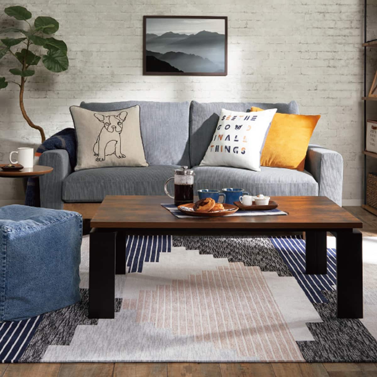 新品未開封 ニトリ リビングこたつ(フロットC 120 ヴィンテージBR