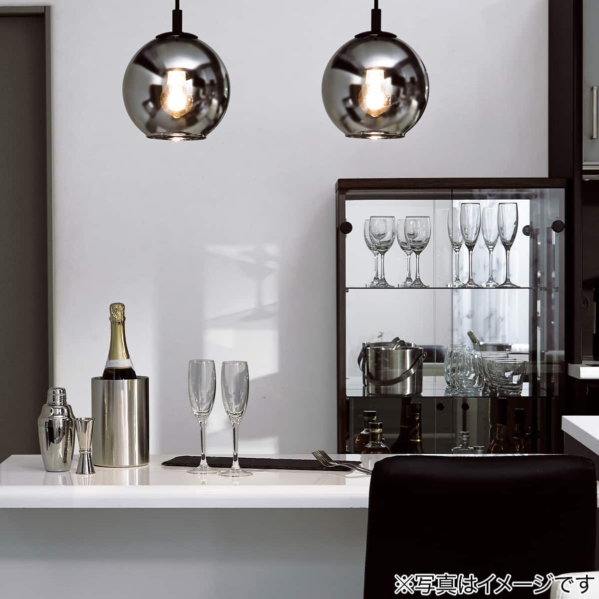 VERRE 3T グレー ペンダントライト LED電球付き ペンダントライト