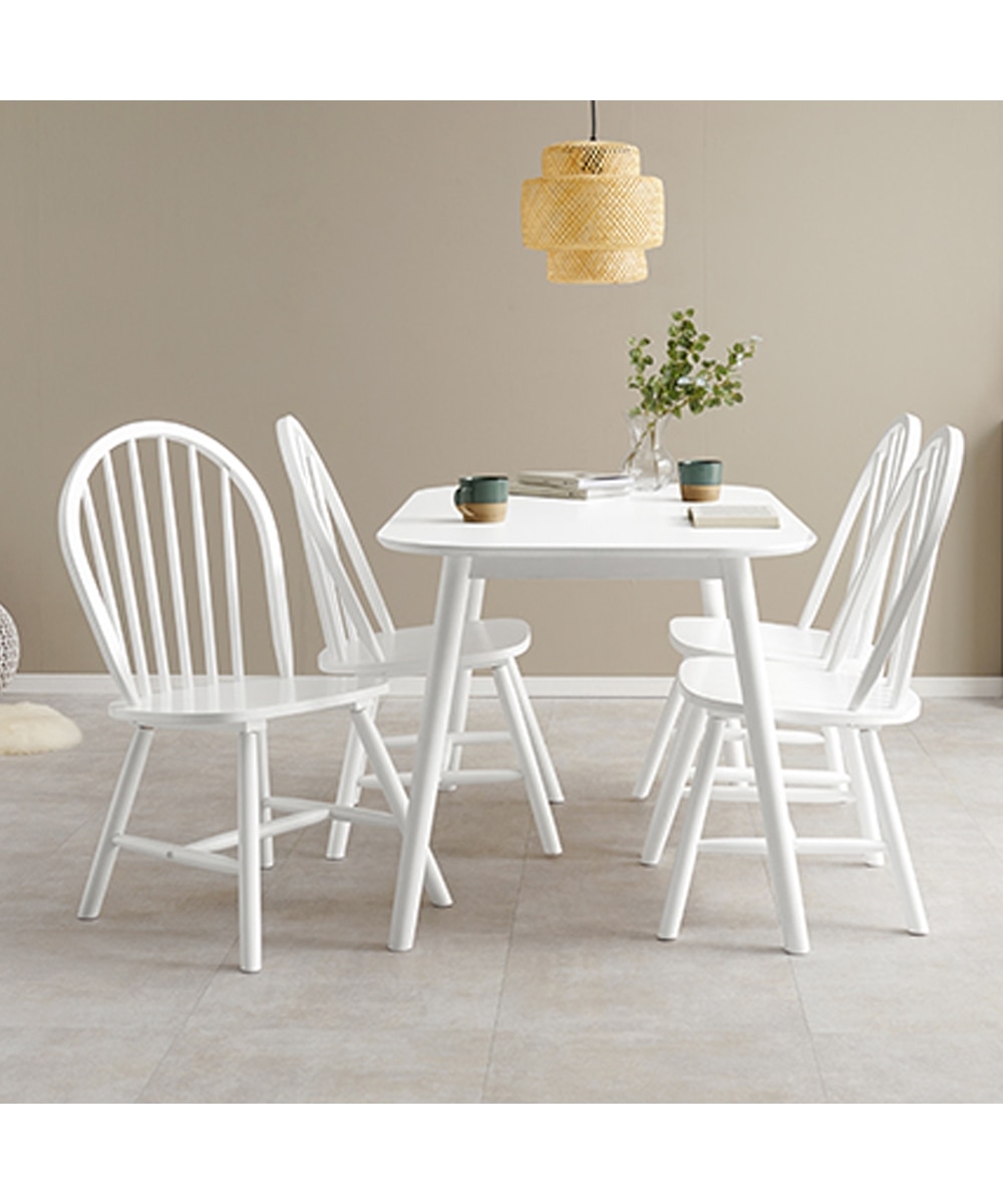 ホワイト円形テーブル パッチワーク 椅子 セットで！ 宝塚市発