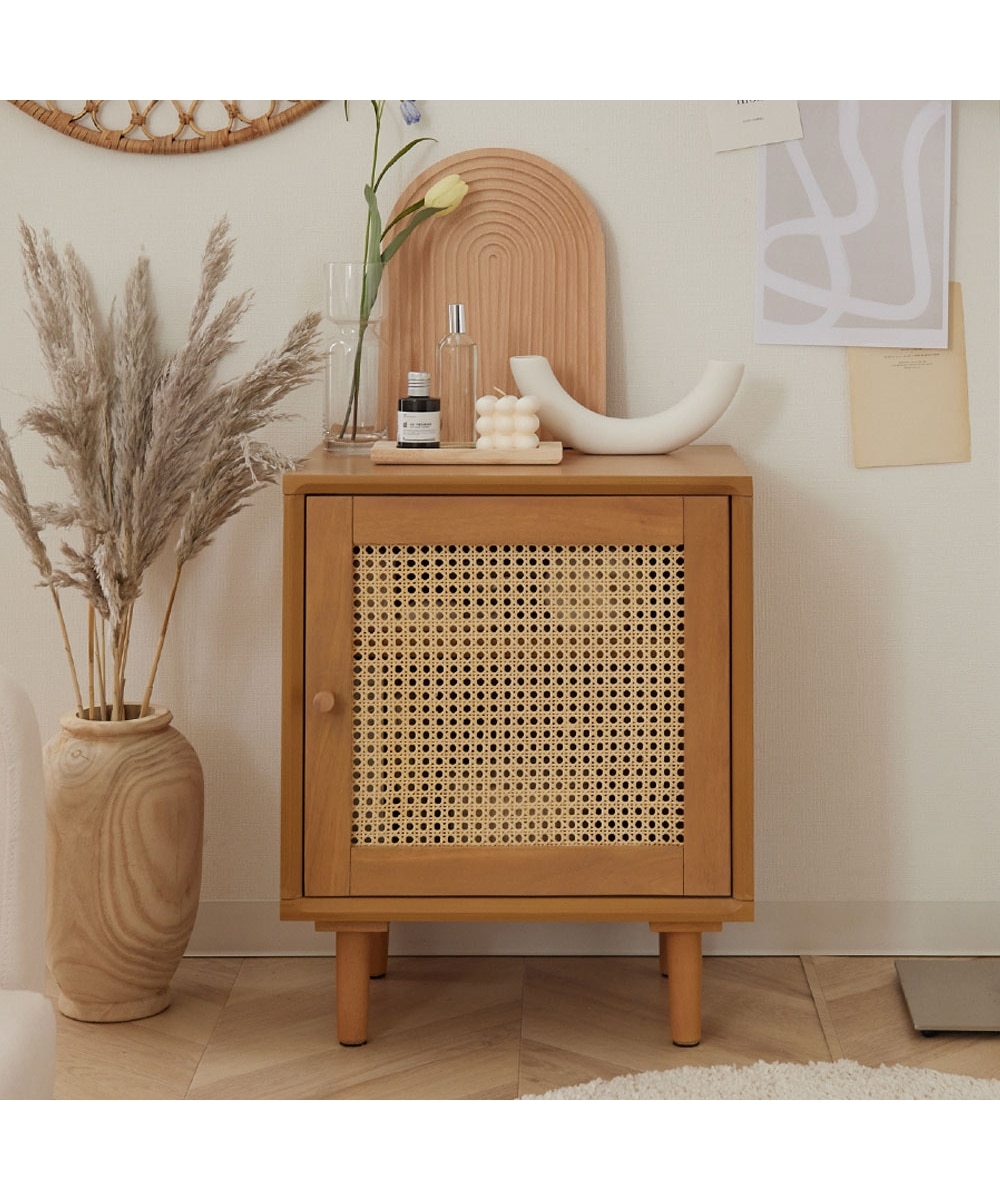 ラタン調サイドテーブル 天然木 通販【ニッセン】