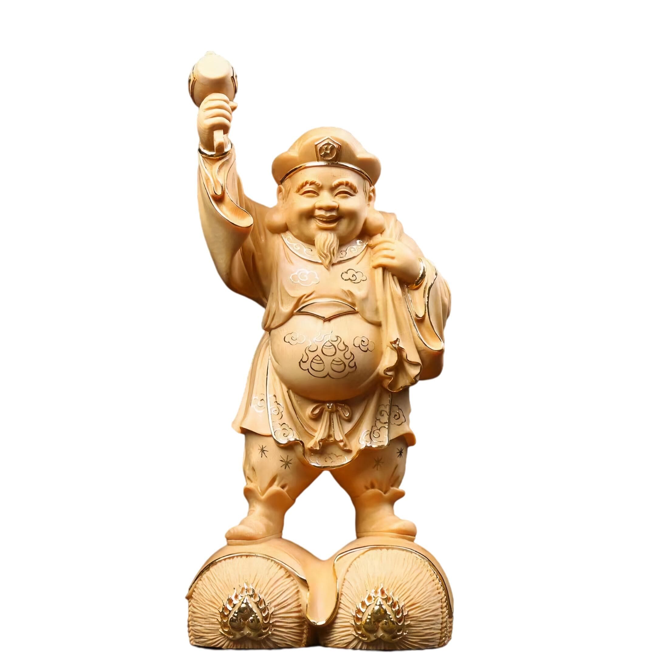 七福神 木彫りの大黒様 全長92cm 状態良好 土台つき