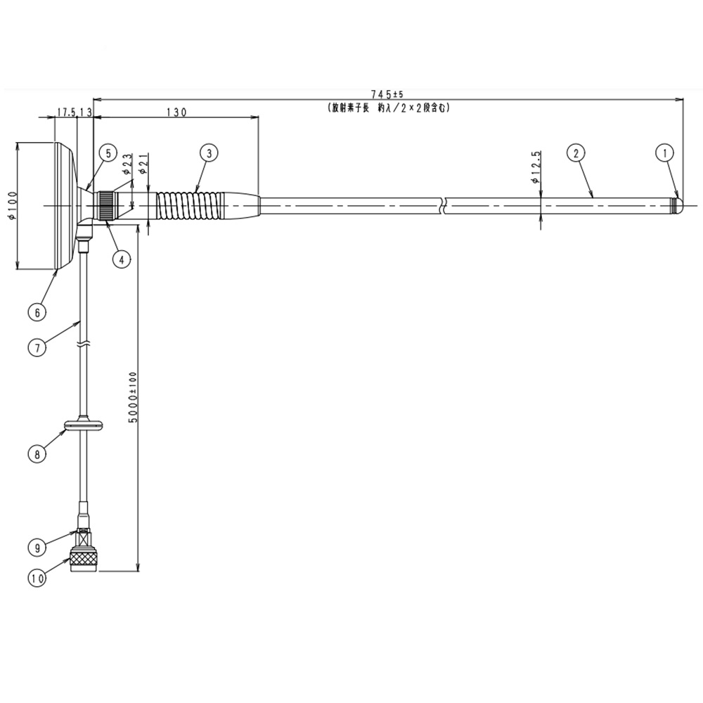 日本アンテナ MG-BA3 ベースアンテナ3点セット マグネット式 【公式通販】