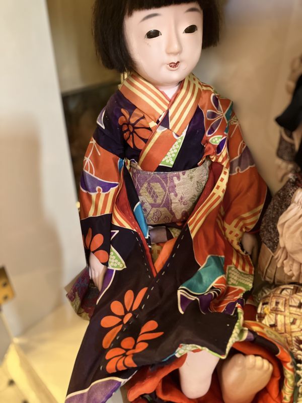 極美品 古い市松人形 45cm 箱入り 元箱 極美品 古い市松人形 45cm
