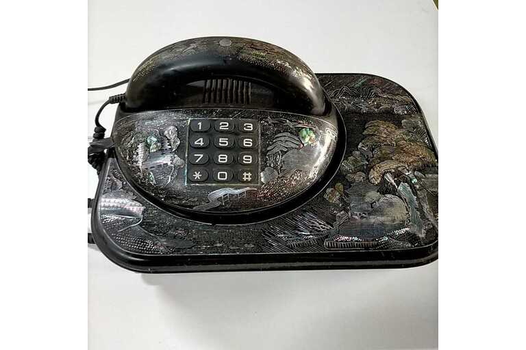 レトロ ダイヤル式電話 黒