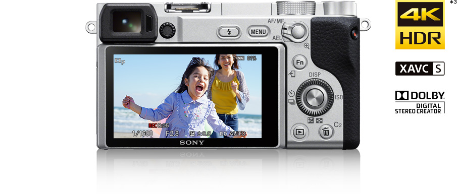 Sony α6400 ミラーレスカメラ 4K α6400 特長 : 高解像4K動画と多彩な